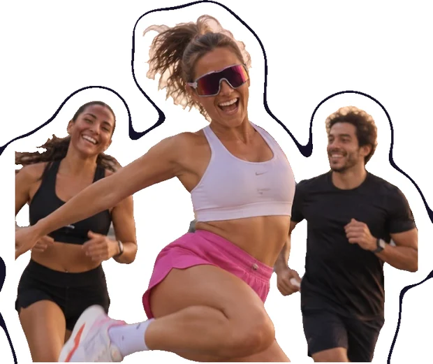 Deux sportives qui courent ensemble, visuel de marque LIFTBUD